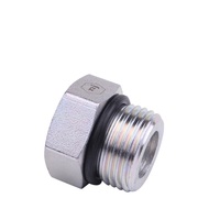 Acero al Carbono SAE de Fabricación Zhejiang #   Conector de Manguera Hidráulica 090109A, Zincado, Rosca UNF ORB, Accesorios de Tubería Hexagonales Huecos