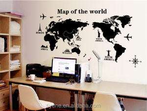 Pegatina de pared de <span class=keywords><strong>vinilo</strong></span> de mapa del mundo para decoración del hogar, de gran tamaño, para habitación, TV, mapa del mundo, decoración del hogar - Product Image 3