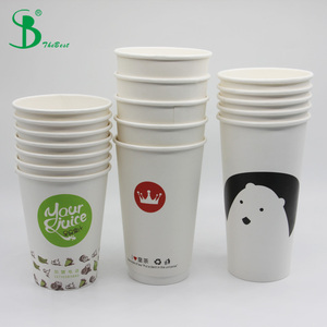 Gobelets en papier personnalisés de haute qualité à bas prix, gobelets en papier à double paroi imprimés, gobelets blancs vierges pour boissons chaudes et café - Product Image 1