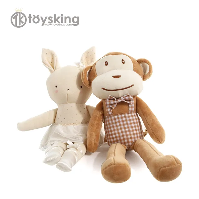 Meilleur cadeau pour bébé lapin en velours, poupée singe en peluche, jouets de décoration intérieure