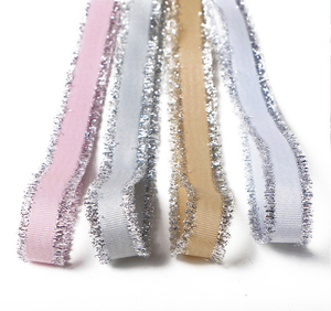 Barato brillo tejer grogrén (ligamento tafetán franja plata cinta para Decoración - Product Image 1
