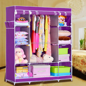 Pengatur Lemari Pakaian, Furnitur Etiopia, Dapat Dilipat, Kain Kain Ganda Desain Lemari Pakaian Kamar Tidur