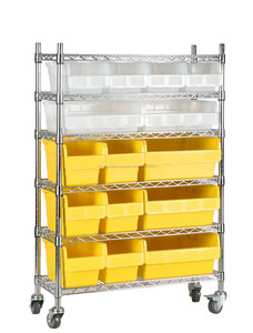 Bonne qualité fil étagères mobile chariot avec cueillette des bacs pour <span class=keywords><strong>vente</strong></span> - Product Image 3