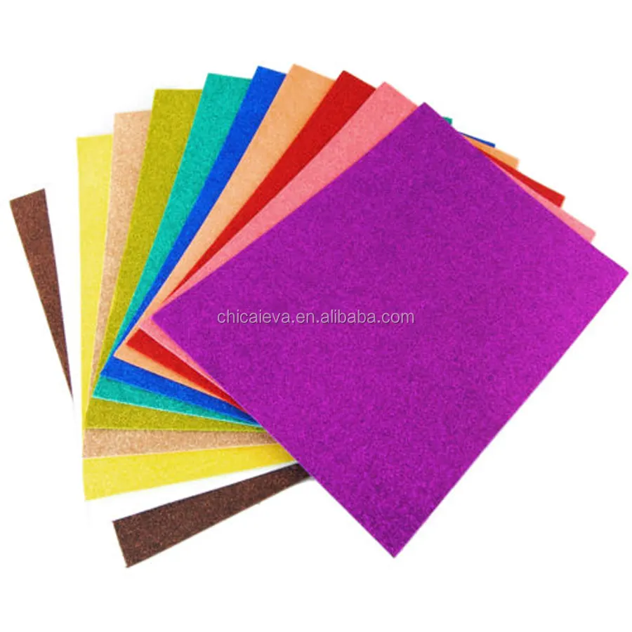 Láminas de espuma EVA con purpurina para manualidades, láminas de plástico autoadhesivas