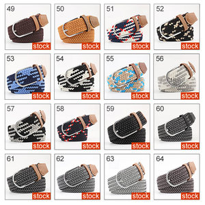 Vente en gros de <span class=keywords><strong>ceinture</strong></span> élastique <span class=keywords><strong>tressée</strong></span> réglable et noire pour hommes avec logo personnalisé avec boucle à ardillon - Product Image 6