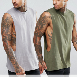 Magliette da <span class=keywords><strong>uomo</strong></span> senza maniche con cappuccio in cotone canottiere semplici gilet da palestra personalizzati - Product Image 2