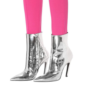 2018 Sıcak Satış Patent Deri Ayakkabı Bayanlar Fetiş Çizmeler Seksi Stiletto Patik Ayna Deri Yüksek Topuk Olgun Kadın yarım çizmeler - Product Image 6