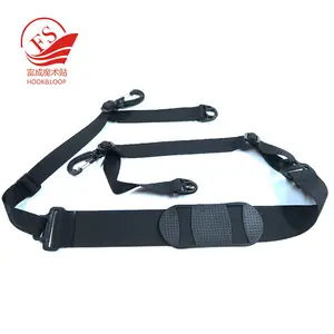 可调节舒适的衬垫肩带带带旋转挂钩，用于箱包公文包行李箱自行车黑色