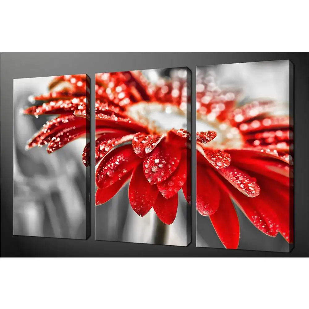 3 panels flower high resolution flower group modern canvas oil painting picture