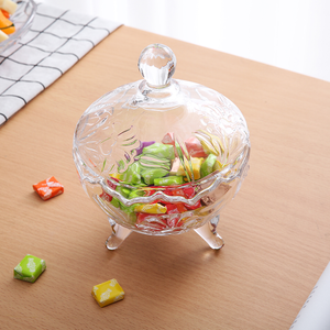 Wholesale Round Smooth Wedding Candy Box Gift Candy Glass <strong>Cookie</strong> <strong>Jar</strong> Bowl Glass Storage <strong>Jar</strong> - Product Image 6