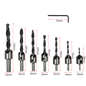 7 Cái Ba Mũi Khoan Chế Biến Gỗ Mũi Khoan Mũi Khoan Mũi Khoan Mộc Máy Vát Cạnh Hướng Dẫn Mũi Khoan - Product Image 2