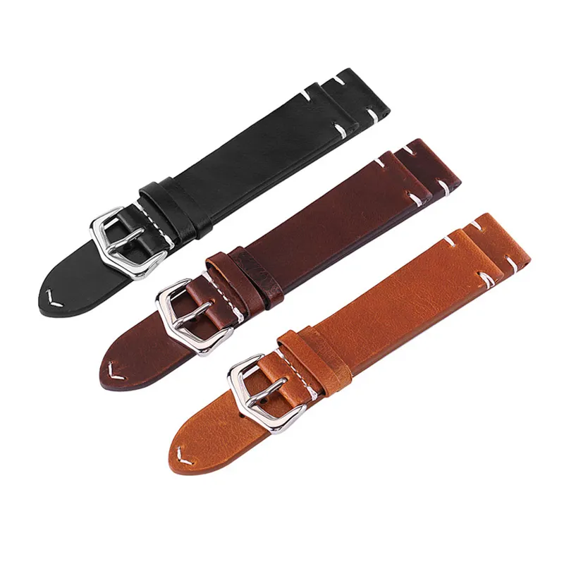 18mm 20mm 22mm 24mm Watch Accessories Smart Watch Genuine Leather Band Strap