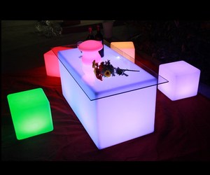 Modern PE LED Bar <strong>Table</strong> <strong>Cube</strong> Outdoor Cocktail <strong>Table</strong> with Remote Control for Home or Hotel Durable Plastic Material - Product Image 5