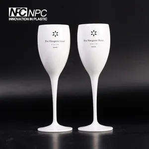 Индивидуальные белые акриловые пластиковые бокалы для шампанского, небьющиеся, классический стиль, бокал для вина, чайная чашка для классического дизайна