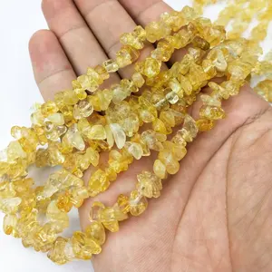Gemstone Crystal Stone Cheap Free Form Nugget Loose Natural Citrine Bead Chips Beads for Jewelry Making