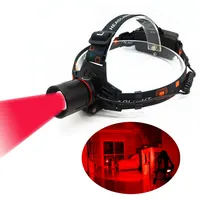 5 W Ultra Parlak Zoom Kırmızı Işık LED Siyah Kafa Işık Astronomi için Havacılık Gece Görüş Far