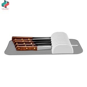 ZNF00080 Organizzatore per Coltelli <span class=keywords><strong>da</strong></span> Cucina in Plastica Grigia, Supporto per Coltelli <span class=keywords><strong>da</strong></span> <span class=keywords><strong>Cassetto</strong></span> con Capacità fino a 11 Coltelli, con Fessure Antiscivolo - Product Image 5