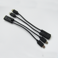 Câble de chargeur multiport 2 en 1, connecteur Micro Usb, 1 femelle 2 mâles, 10Cm