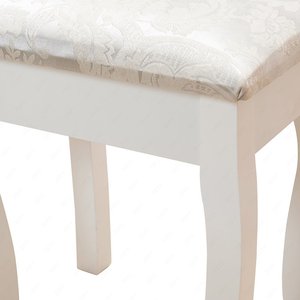 Tabouret <span class=keywords><strong>de</strong></span> coiffeuse blanc Flora avec coussin rembourré, chaise <span class=keywords><strong>de</strong></span> <span class=keywords><strong>piano</strong></span> vintage, siège <span class=keywords><strong>de</strong></span> maquillage rembourré - Product Image 2