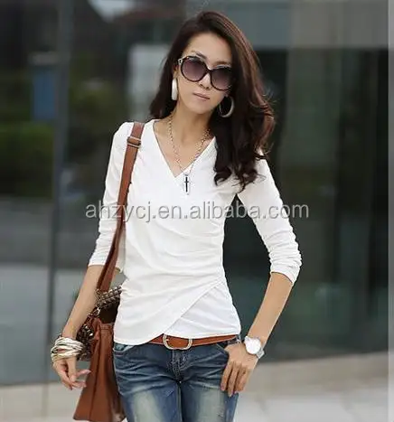 China manufactrue new spring/autumn long sleeve new women tops t-shirts fashion blouse