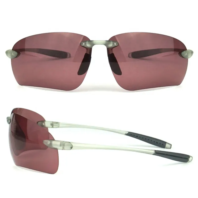 Yeni tasarım moda gözlük lüks çerçevesiz spor güneş gözlüğü güvenlik sürme güneş gözlüğü