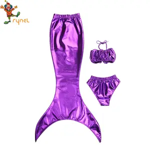Niños Niñas dorado traje de cola de sirena traje 3 unids belleza pescado traje - Product Image 1
