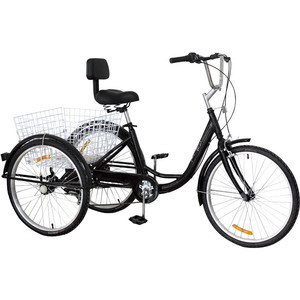 Tricycles pour adultes de nouvelle conception fabriqués en Chine, 6 vitesses / excellent <span class=keywords><strong>tricycle</strong></span> pour adultes, vélo de 20 pouces / meilleur <span class=keywords><strong>tricycle</strong></span> pour adultes de 26 pouces avec sièges larges - Product Image 4