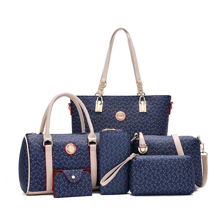 Wholesale Fashion Designer 6 Piece Set Women Bags Custom Brand Ladies Bags Handbag Set for women 2022