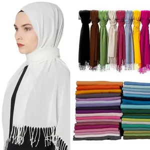Último diseño chica Vintage bufanda chal Pashmina viscosa bufanda Hijab