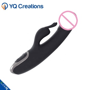 12 velocità Femminile Doppio Motore Molle Del Silicone Dildo di Vibrazione Nero Vibratore Del Coniglio Delle Donne - Product Image 2