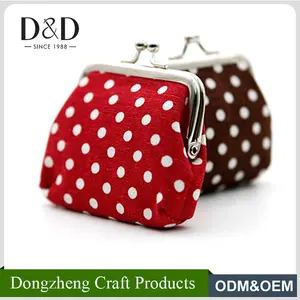 D & D Dompet Koin Mini Portabel, Dompet Koin Poliester dengan Bingkai Gesper Logam