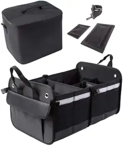 Dilipat Portable Multi Kompartemen Bagasi Mobil Organizer dengan Cooler