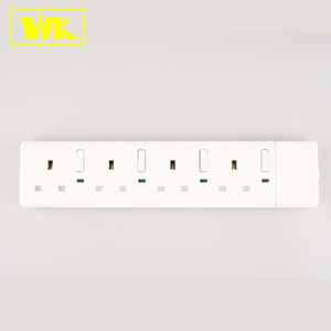 WK — prise d'extension avec 4 gangs, ue, avec prise UK fabriquée, interrupteur individuel et néon, 13A - Product Image 3