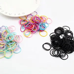 100 Cái/bộ Rắn Đàn Hồi Tóc Bands Mini Cao Su Ban Nhạc Tóc Dây Thừng Ponytail Chủ Cho Trẻ Em Cô Gái Phụ Kiện Tóc Đen Mix Màu Sắc