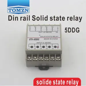 5DDG 5 Canal Din rail saída SSR quintuplicado cinco entrada 3 ~ 32VDC 5 ~ 36VDC monofásico DC sólido relé de estado