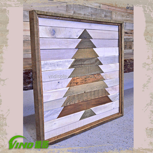 Decorative Shop Rustic Vintage Window Display Sign With Wood Christmas Tree - Product Image 2