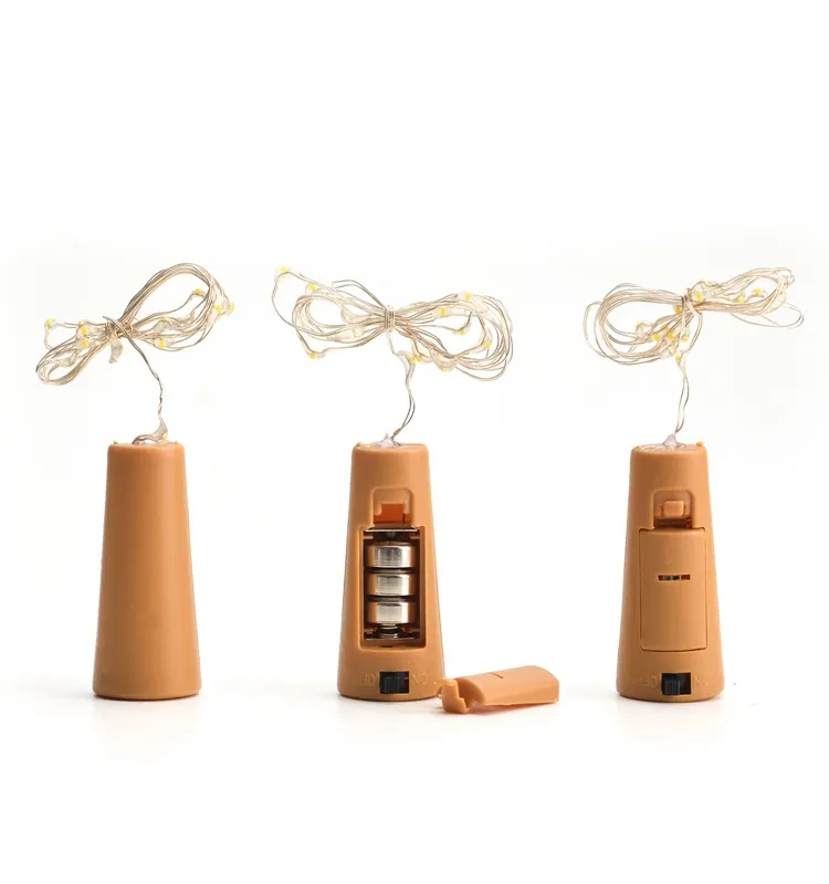 Christmas Decorative Lighting Mini Battery Powered Wine Stopper LED Glass Bottle Cork Copper Wire String Light
