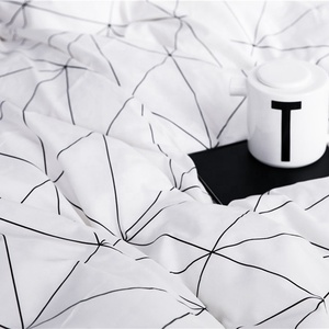 Bed Four <strong>Sets</strong> <strong>Black</strong> White Checks <strong>Duvet</strong> Geometry Pattern Alternative Comforter Quilt - Product Image 5