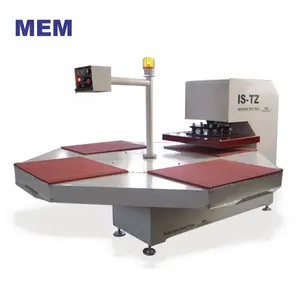 Máquina de prensado en caliente para camisetas, máquina de impresión hidráulica automática de TZ-90110, de 4 estaciones, 90x110cm