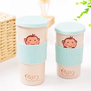 Sublimation 500ML New Biodegradable Rice Husk /Bamboo Coffee Mugs Cups Custom Printing