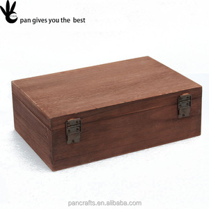 Pantalla al por mayor retro de almacenamiento de madera caja de embalaje de regalo de la vendimia por encargo maleta - Product Image 1
