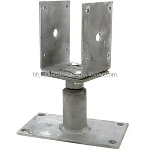 Adjustable timber round galvanized 200mm post anchor for jy oem customized silver iron wooden and house