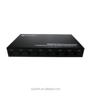 Wanglink Gigabit Única Fibra 8 Portas De Fibra 2 portas Ethernet SC Fibra Media Converter Suporte OEM/ODM