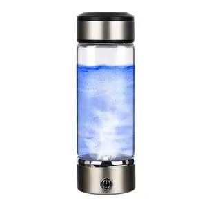 Custom Logo 550ml USB rechargeable glass alkaline hydrogen water bottle portable