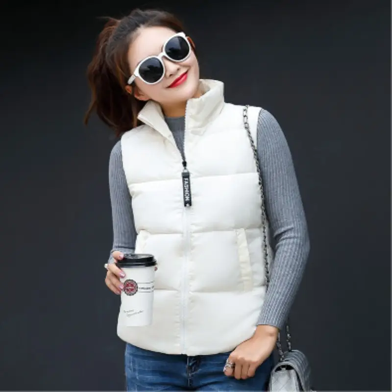 YSMARKET Autumn And Winter Short Vest Coat Women Cotton Duck Down Soft Warm Waistcoat Female Outwear Fashion Sleeveless Jacket