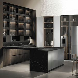 Vermonhouzz Ultimo Design Moderno di Alta <span class=keywords><strong>Qualità</strong></span>, Mobili da Cucina Impermeabili in Vetro Temperato e Alluminio - Product Image 5