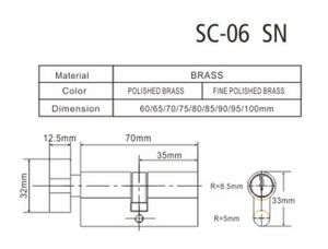 यूरो प्रोफ़ाइल पाकिस्तान बाजार चूल अंडाकार ताला सिलेंडर एकल खुला ताला सिलेंडर घुंडी के साथ 60mm पीतल सिलेंडर ताला - Product Image 3
