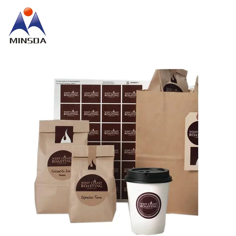 Professional Coffee Label Maker Custom Printed Adhesive Sticker Labels For Coffee Bags