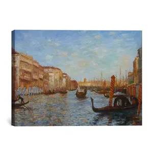 Oil painting artists names Monet, sea and boat oil painting