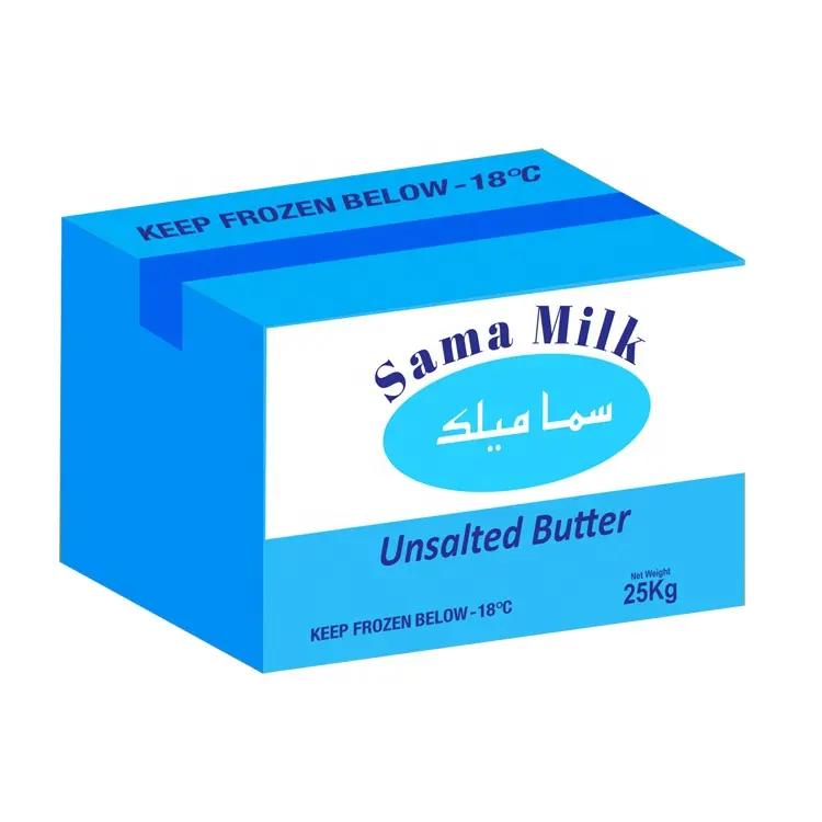 Yüksek kaliteli OEM marka 25Kg Sama tuzsuz süt İnek sütü tereyağı
